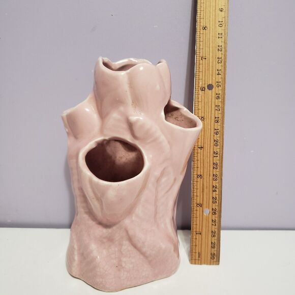Pottery Vase Multi Opening Pink Tulip Flower Home Decor 7"×4.5" Country - Picture 7 of 12